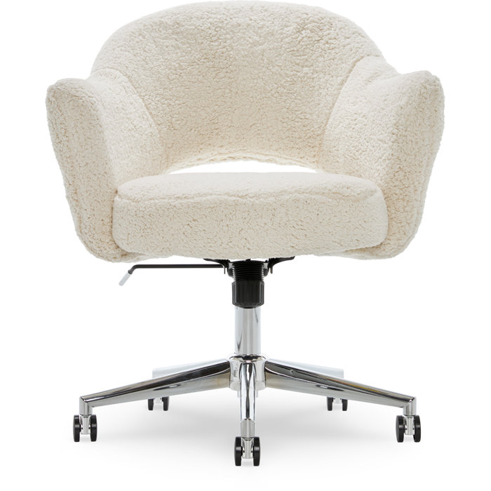 Serta at Home Serta Valetta Midcentury Modern Faux Fur Home Office Chair with Memory Foam